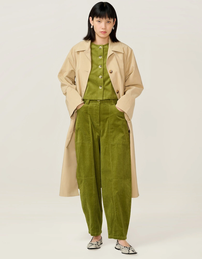 Cosme Cord Top in Moss Green