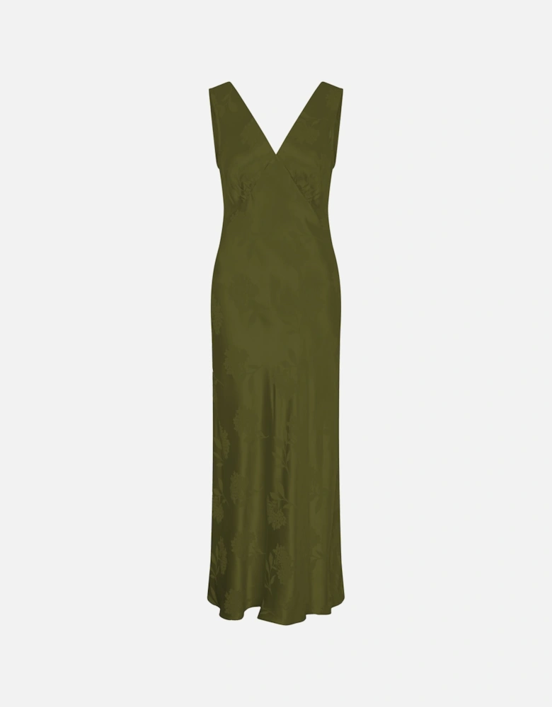 Iris Jacquard Dress in Pear Green