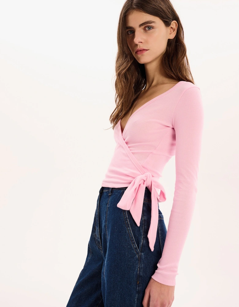 Napeta Ballet Wrap Top in Pink