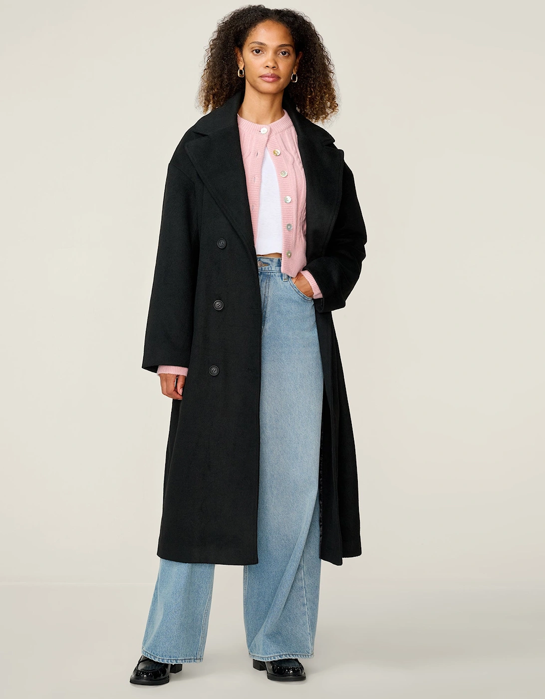 Tina Wool Blend Coat in Black, 9 of 8