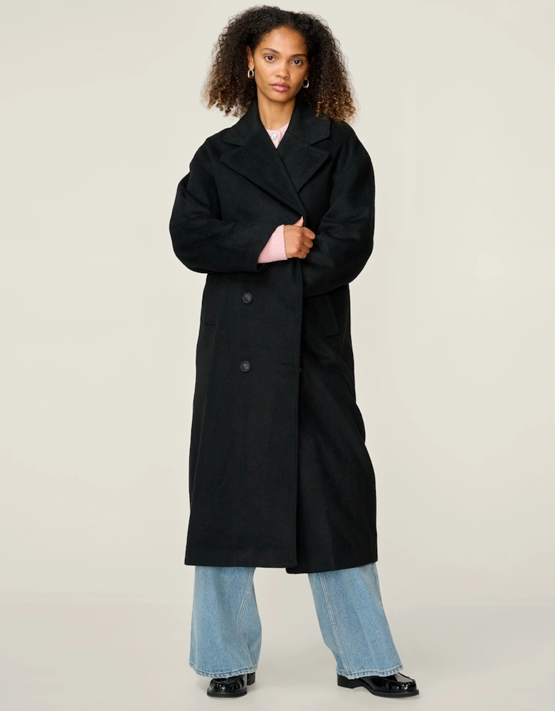Tina Wool Blend Coat in Black
