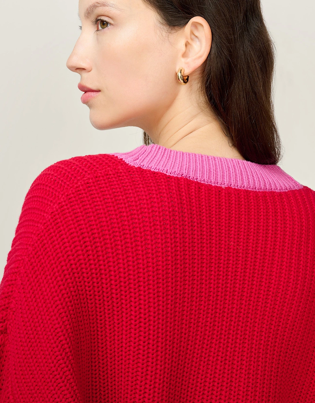 Hopper Cardigan in Red