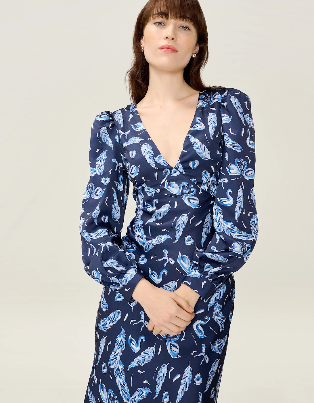Francoise Dress in Swan Print