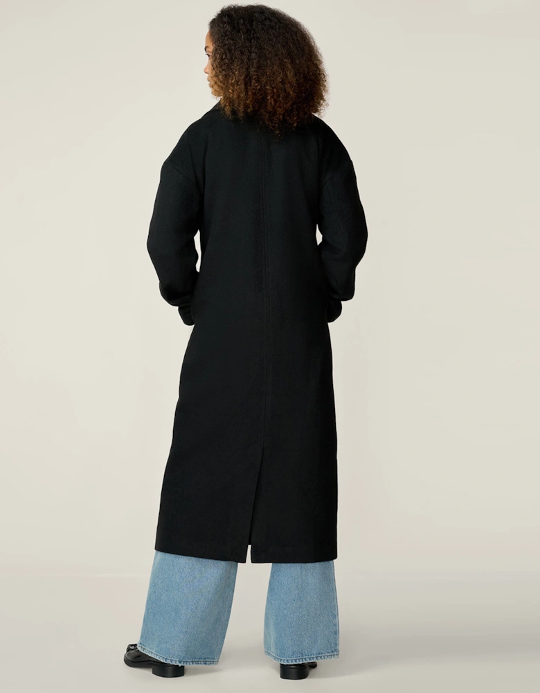 Tina Wool Blend Coat in Black