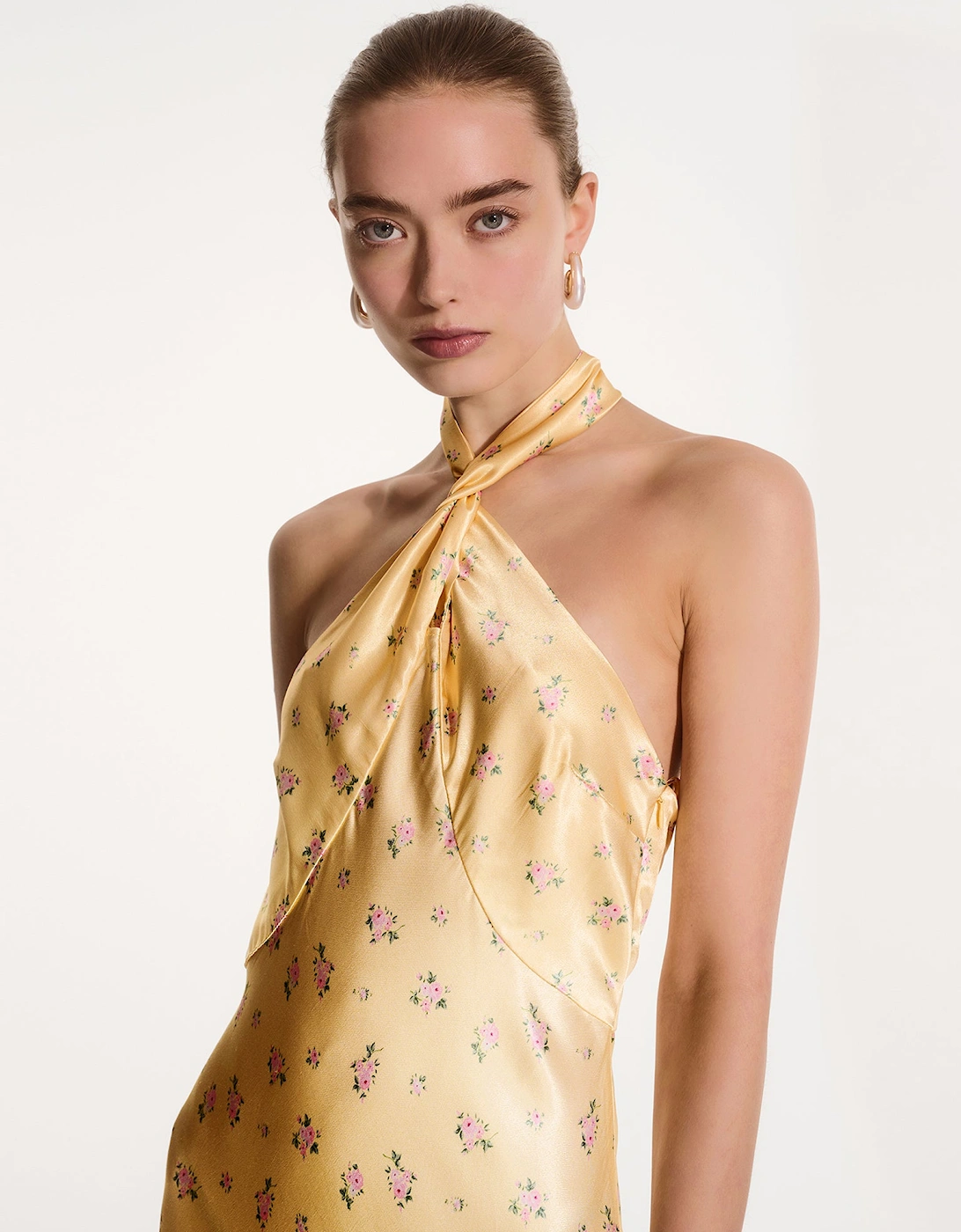 Arles Floral Dress in Vintage Yellow