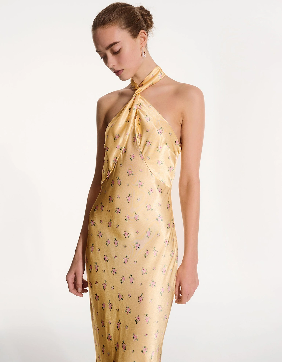 Arles Floral Dress in Vintage Yellow