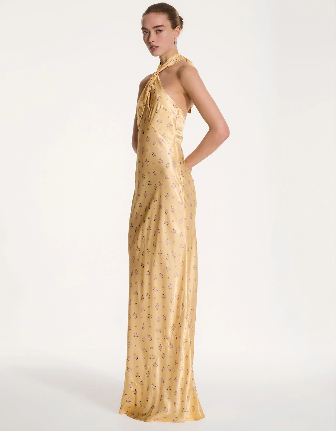 Arles Floral Dress in Vintage Yellow