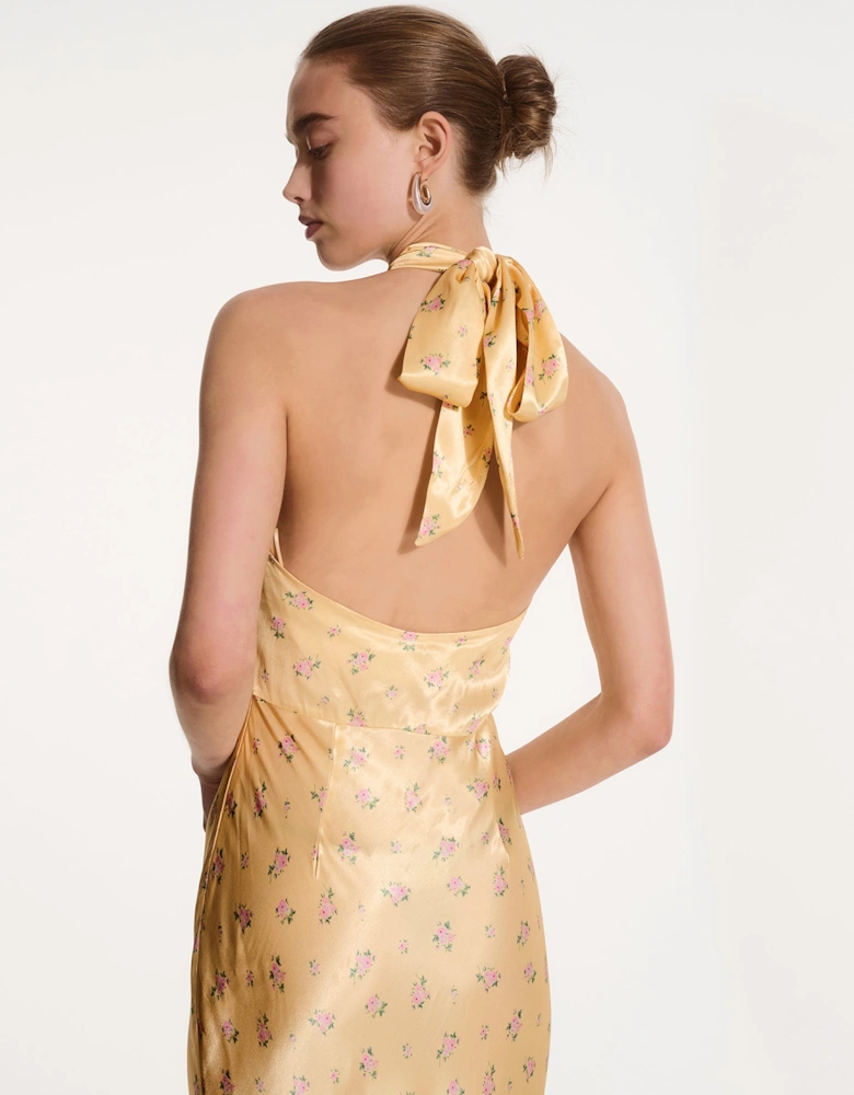 Arles Floral Dress in Vintage Yellow