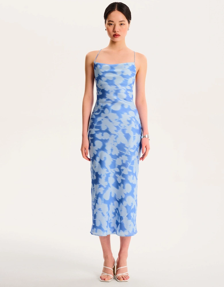 Riviera Midi Dress in Blurred Floral