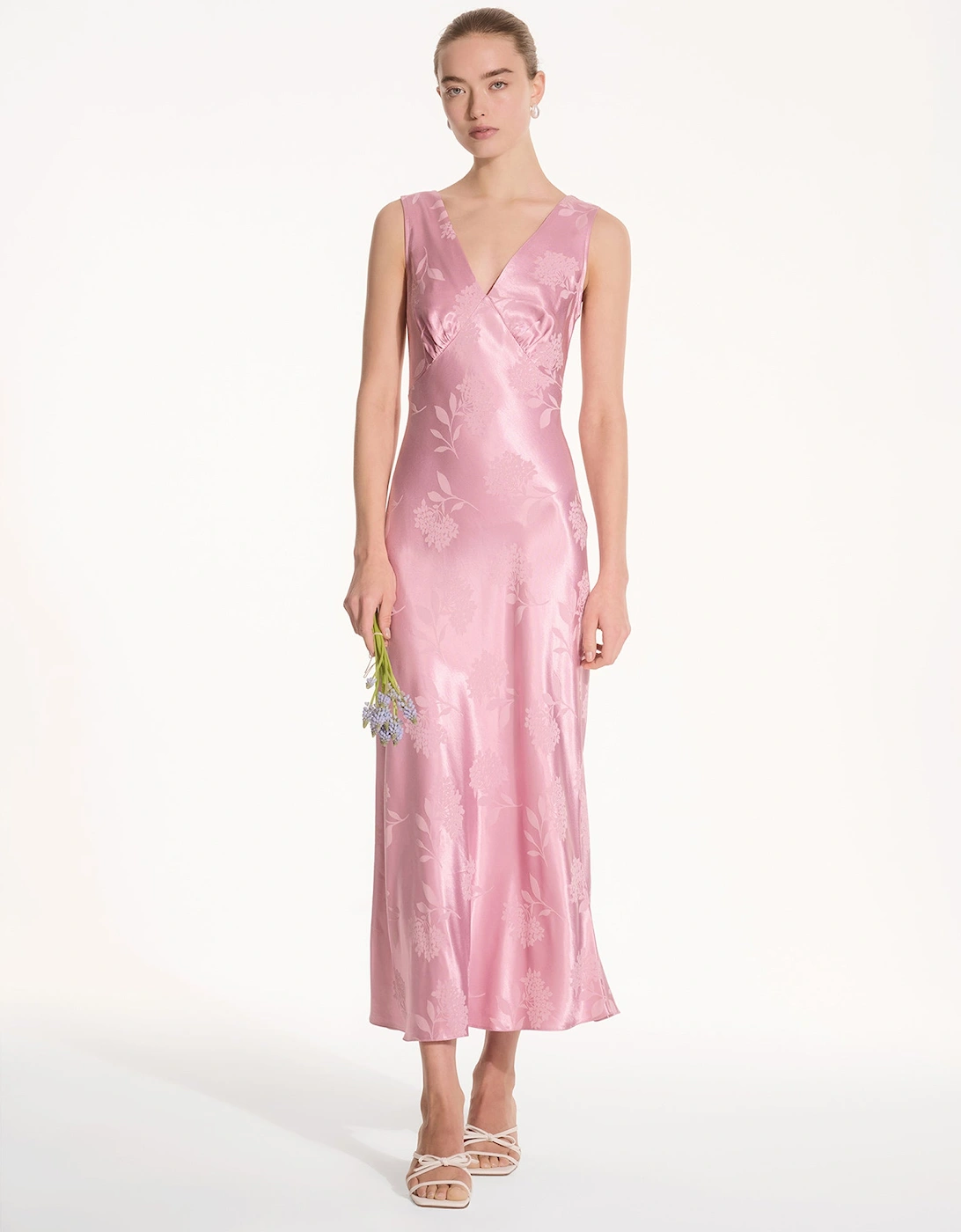 Iris Jacquard Dress in Vintage Pink, 7 of 6