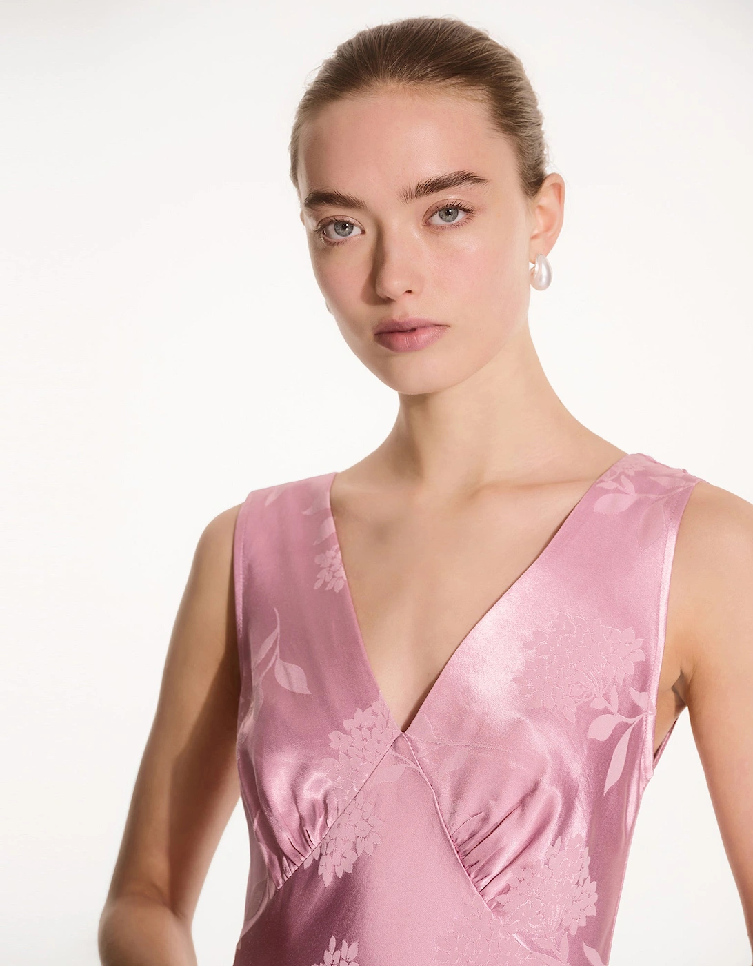 Iris Jacquard Dress in Vintage Pink