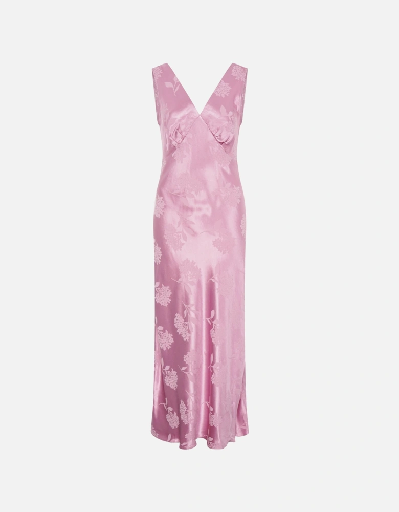 Iris Jacquard Dress in Vintage Pink