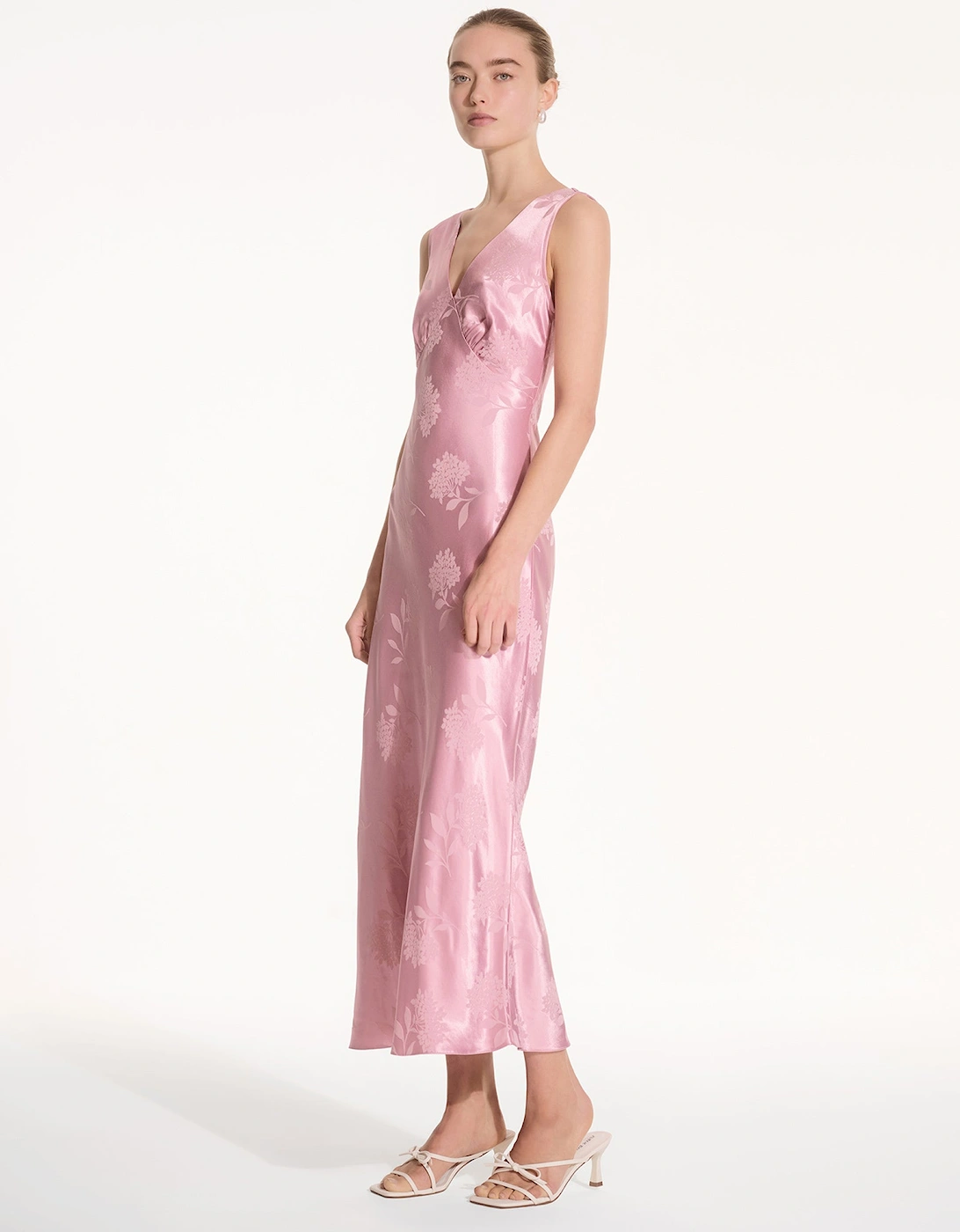 Iris Jacquard Dress in Vintage Pink