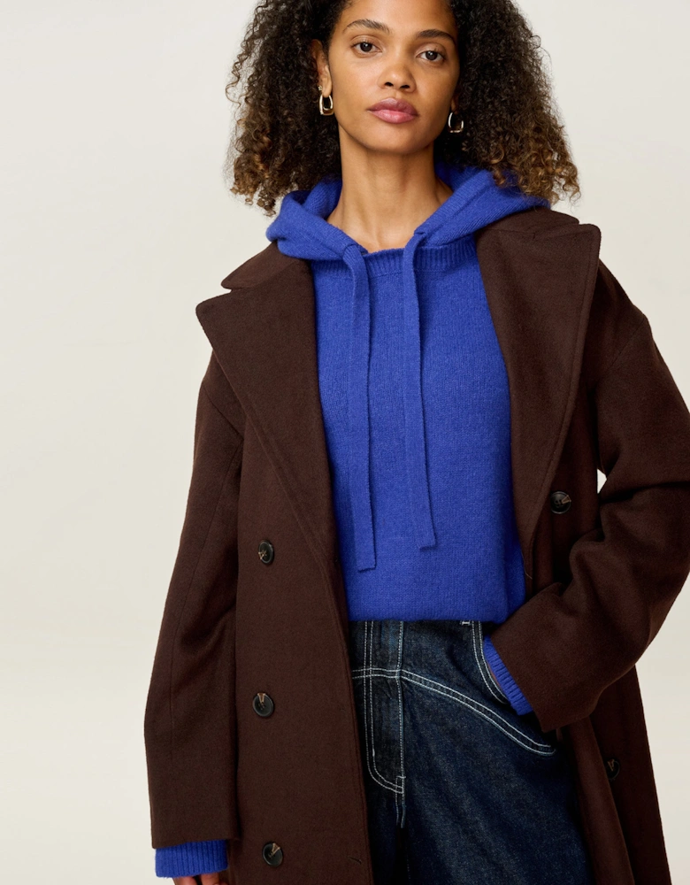 Tina Wool Blend Coat in Brown