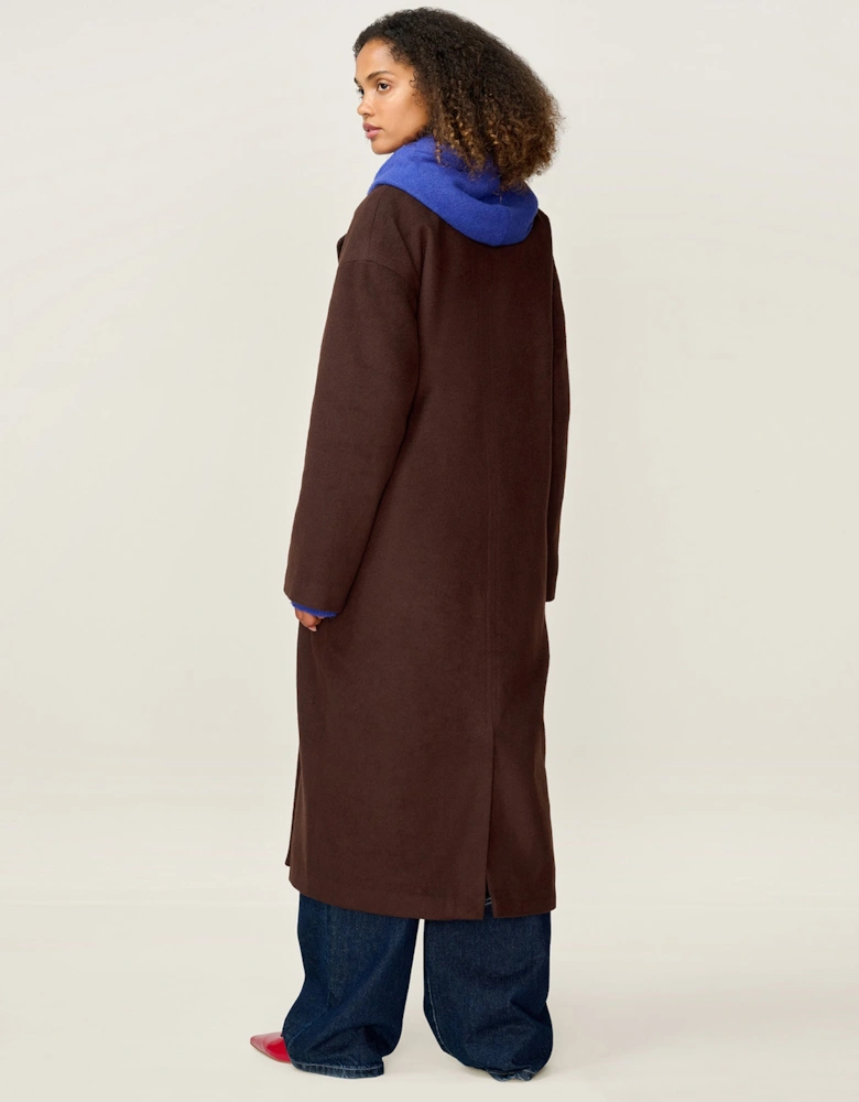 Tina Wool Blend Coat in Brown