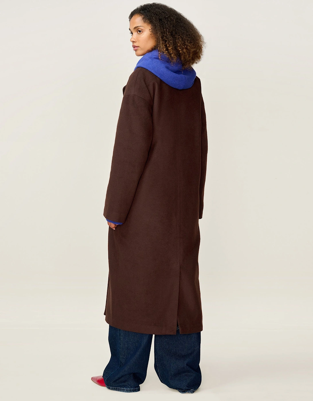 Tina Wool Blend Coat in Brown