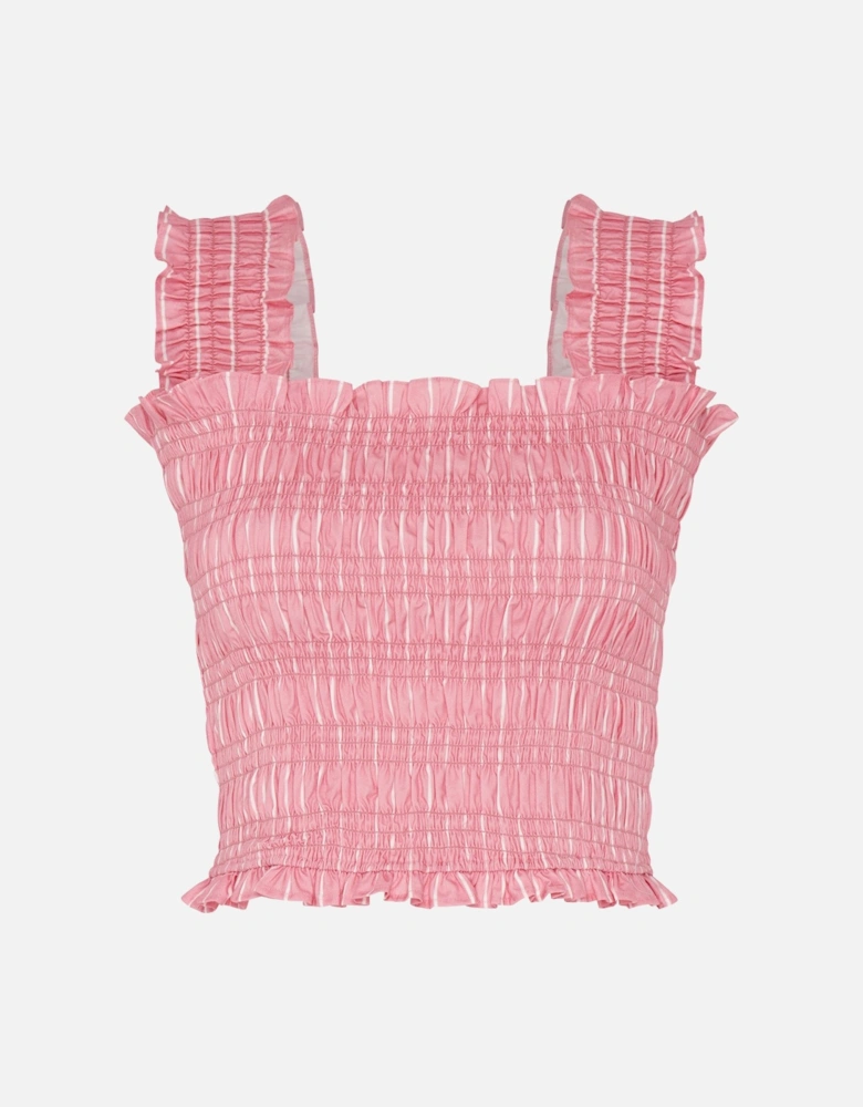 Macy Top in Pink and White Stripe