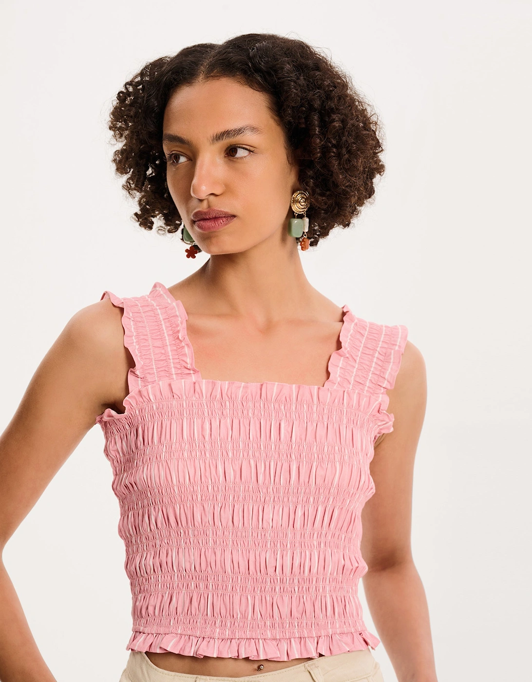 Macy Top in Pink and White Stripe