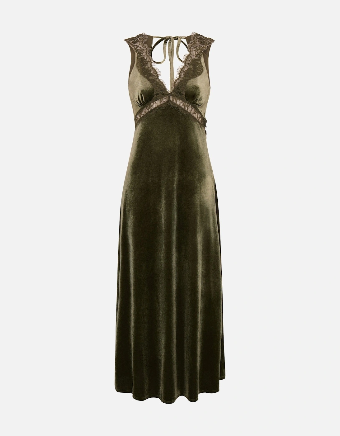 Aurelia Velvet Dress in Pear Green