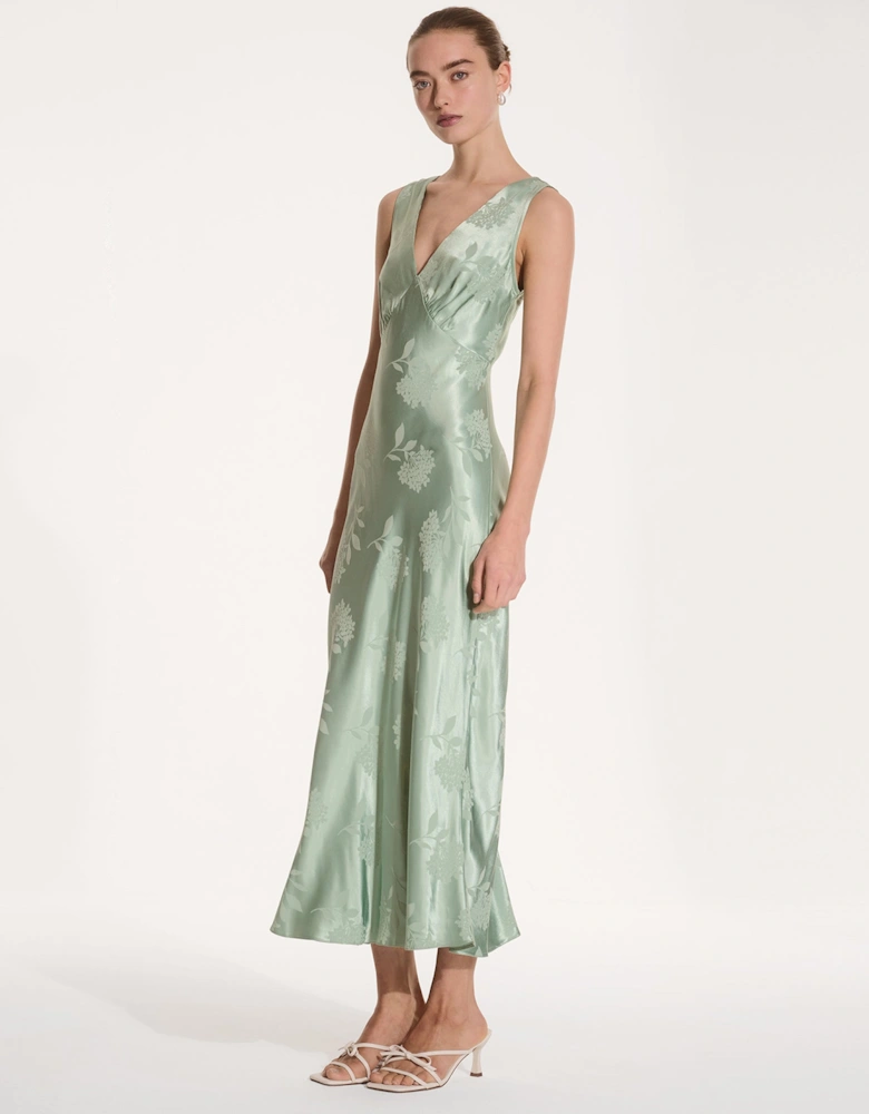 Iris Jacquard Dress in Sage