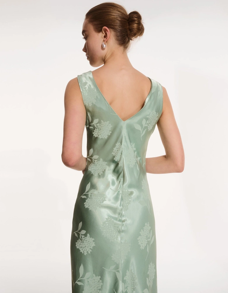 Iris Jacquard Dress in Sage