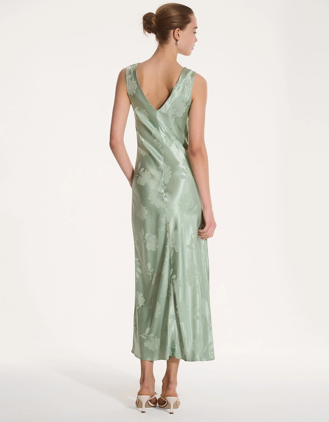 Iris Jacquard Dress in Sage