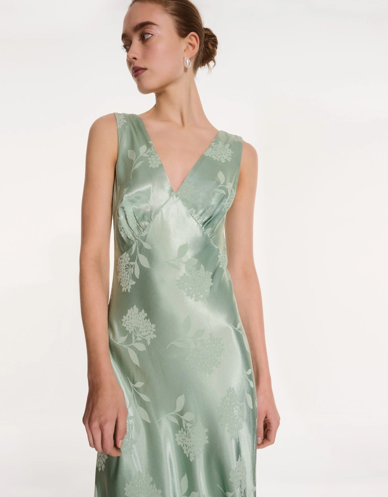Iris Jacquard Dress in Sage