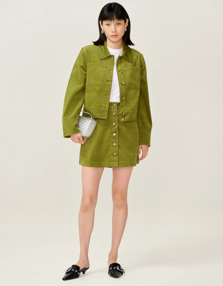 Millie Cord Jacket in Moss Green