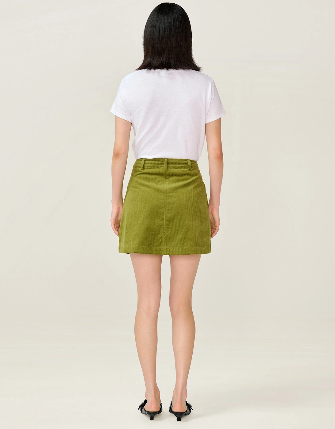 Moira Cord Skirt in Moss Green
