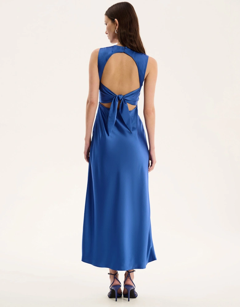 Nova Tie Back Dress in Cobalt