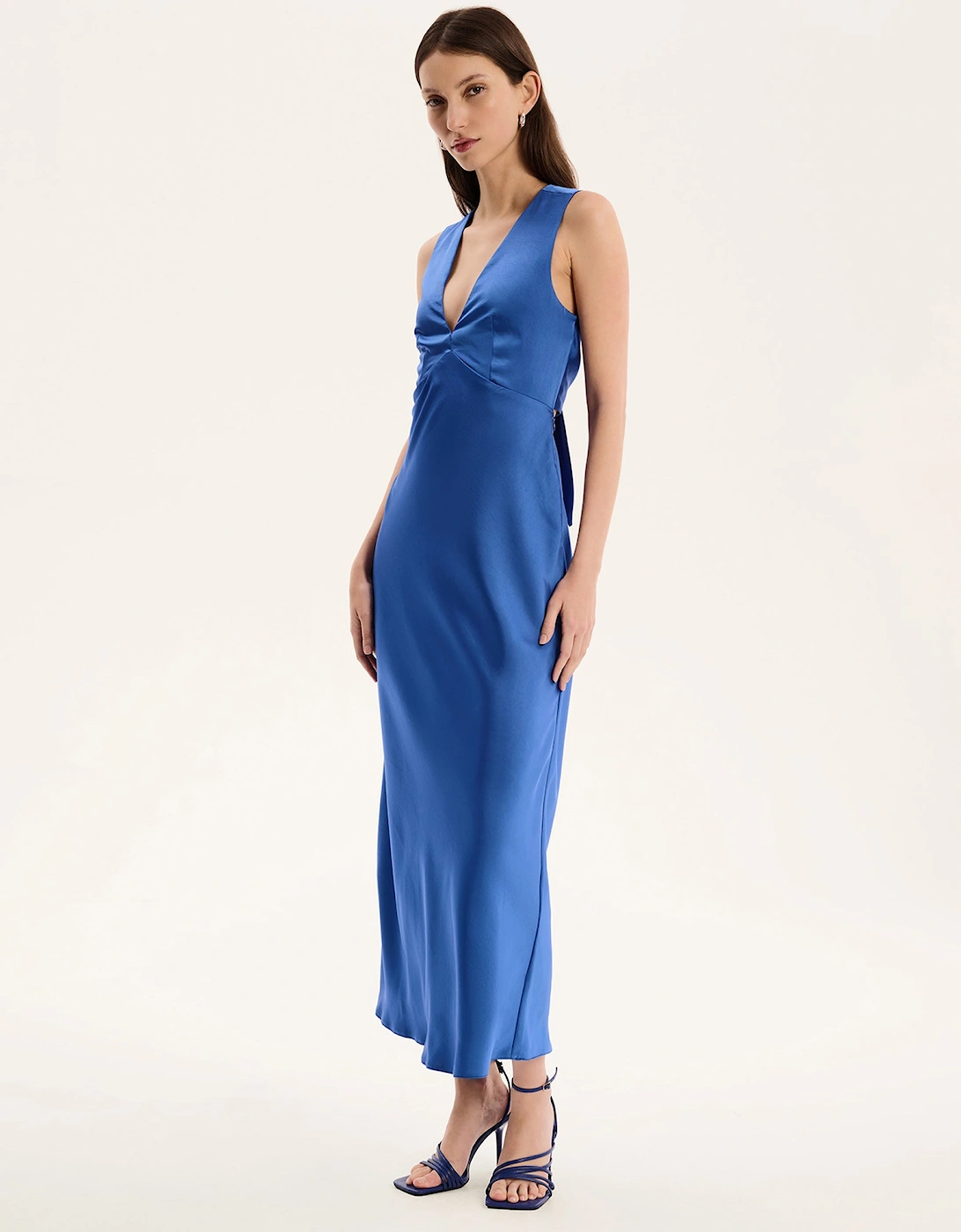 Nova Tie Back Dress in Cobalt