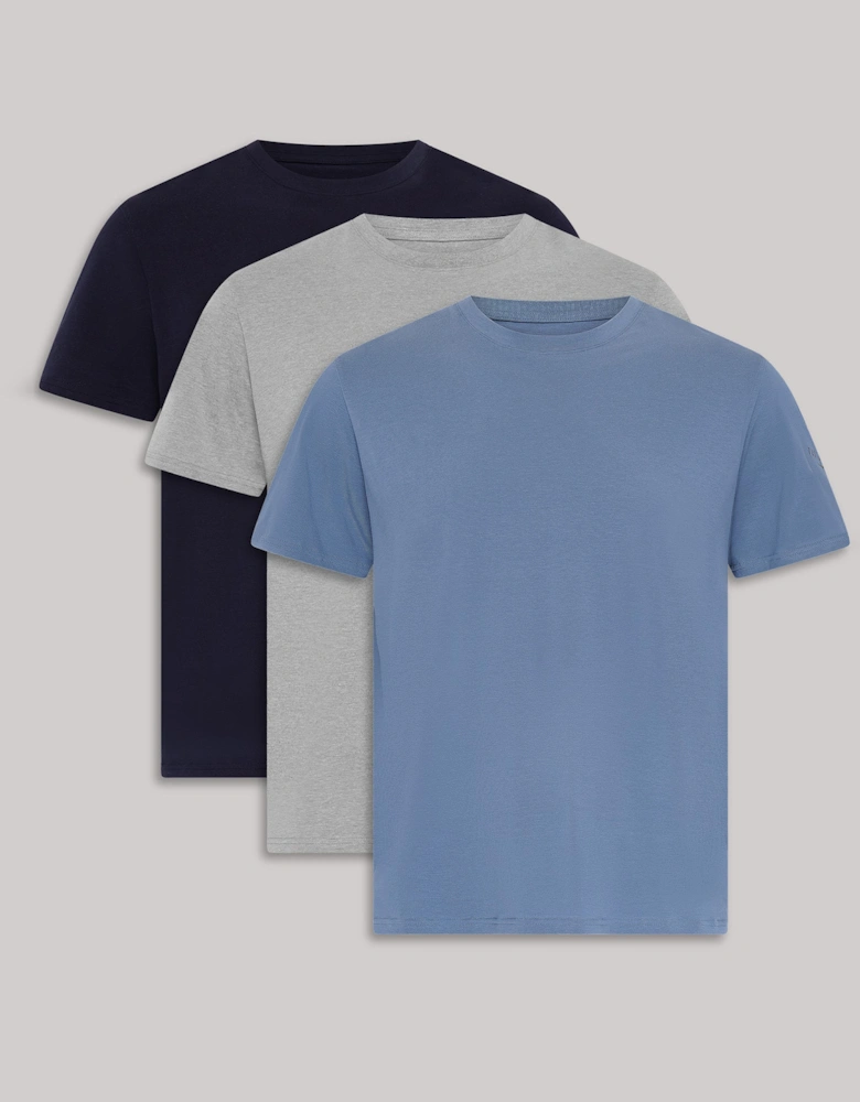 3-Pack Crew Neck T-Shirts Mens T-Shirts & Tank Tops Navy Mix