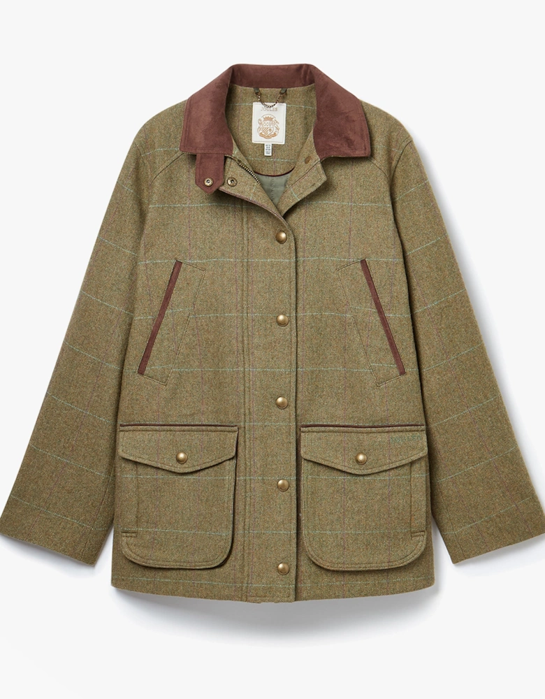 CONTEMPORARY Womens Check Tweed Fieldcoat Brown