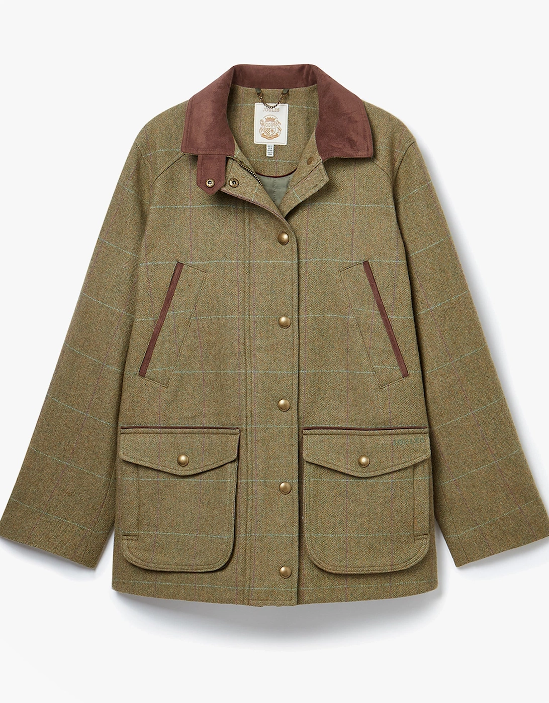 CONTEMPORARY Womens Check Tweed Fieldcoat Brown, 4 of 3