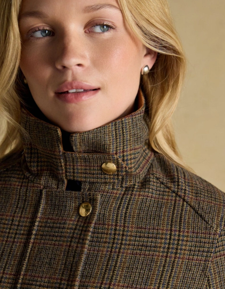 CONTEMPORARY Womens Check Tweed Fieldcoat Brown