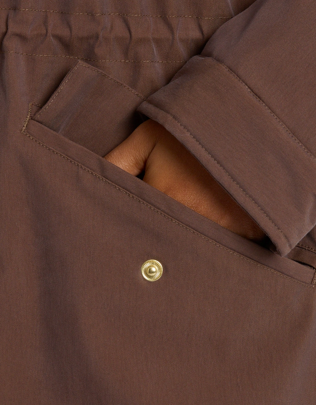 PORTWELL Waterproof Hoodie Raincoat With Adjustable Waist Brown