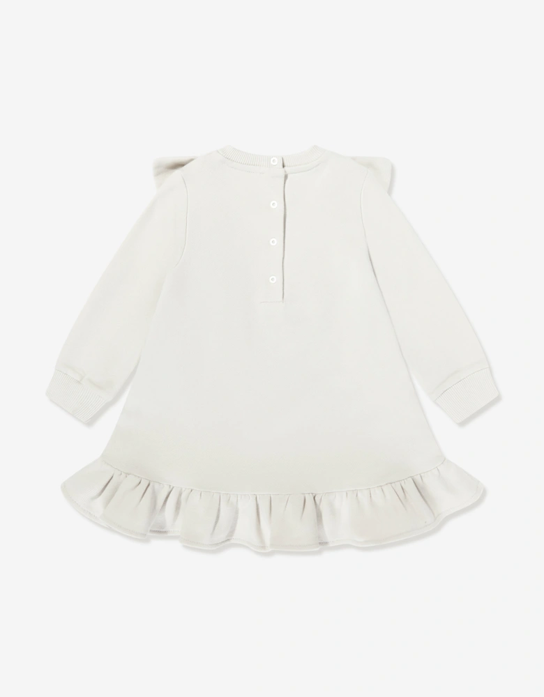 Baby Girls Ruffle Jersey Dress in Beige