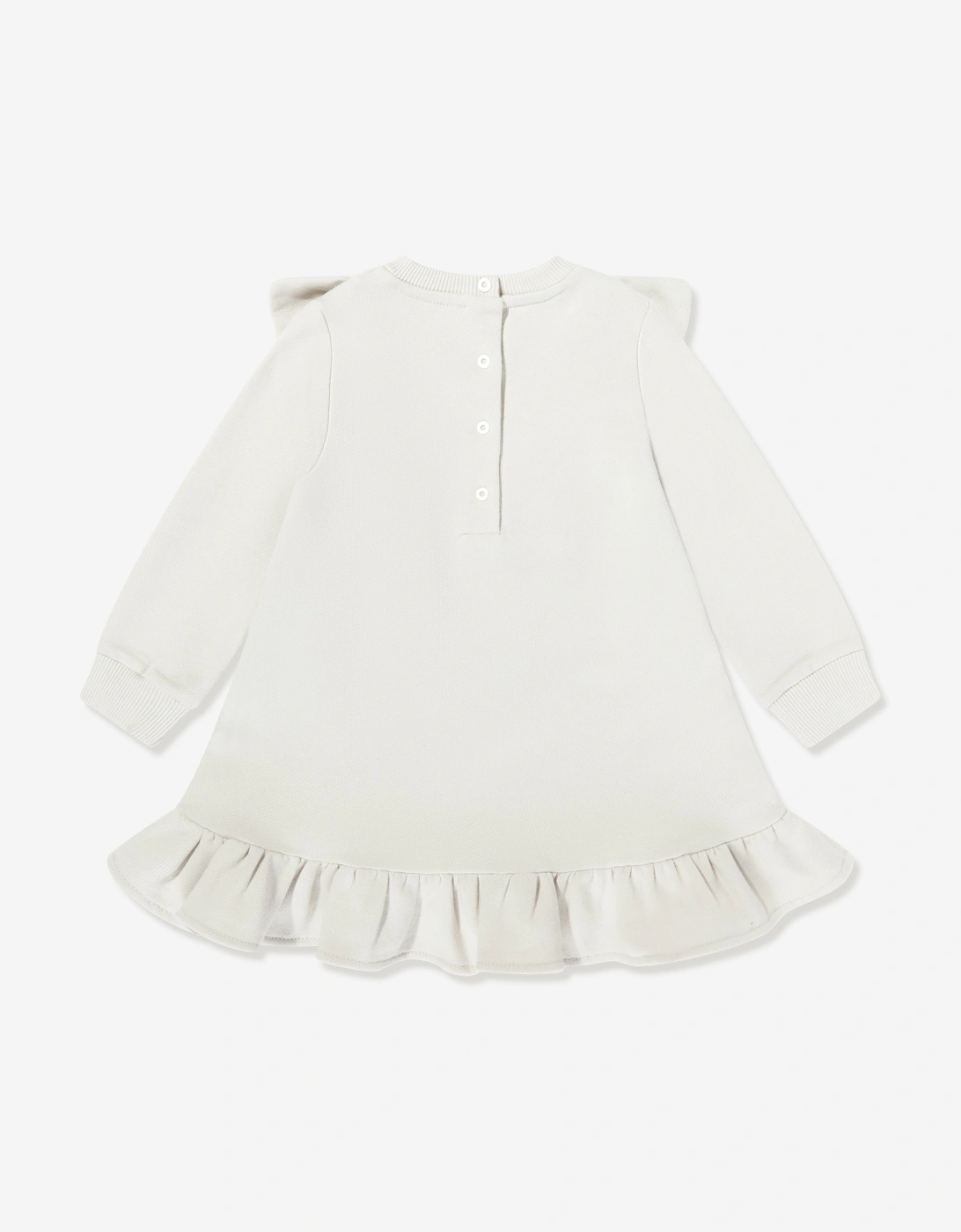 Baby Girls Ruffle Jersey Dress in Beige