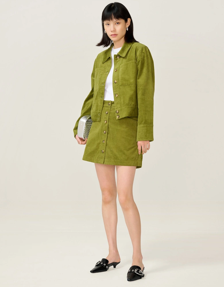 Millie Cord Jacket in Moss Green