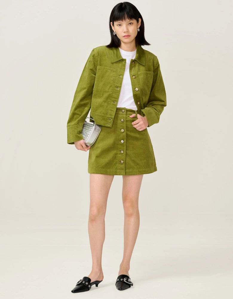 Millie Cord Jacket in Moss Green