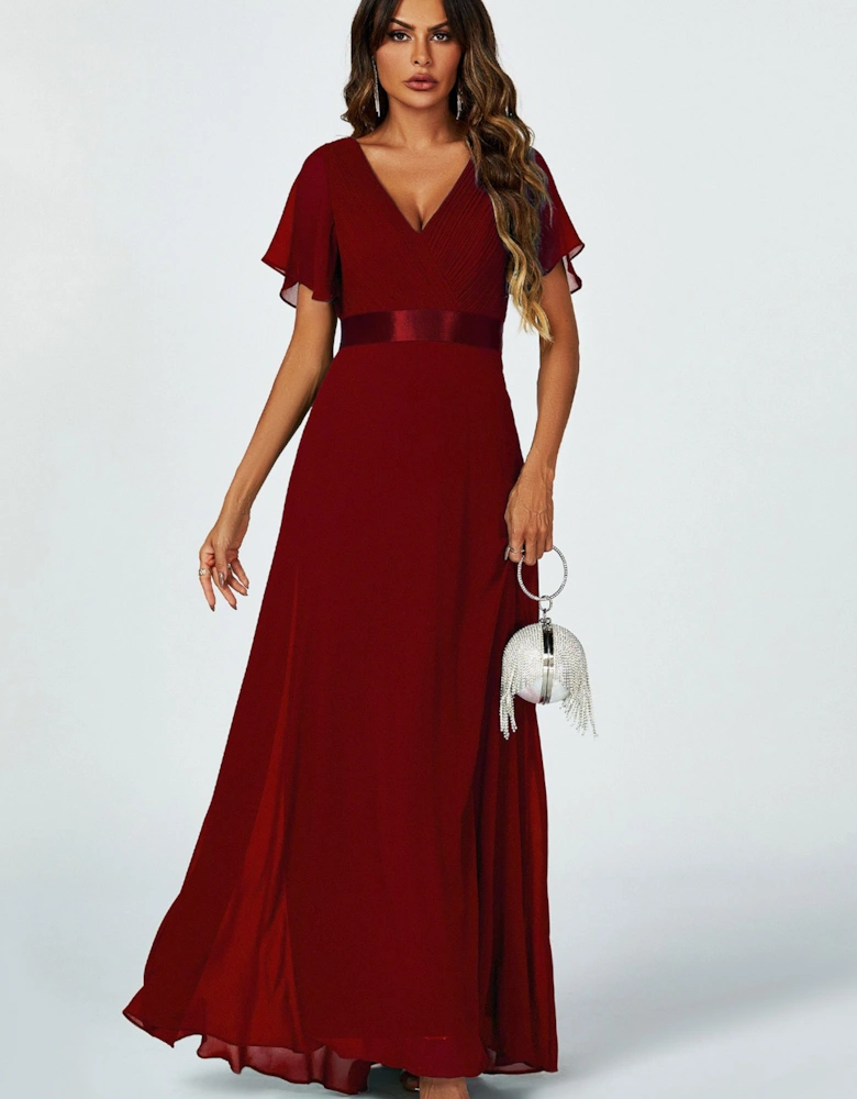 Angel Sleeves Empire Waist Bridesmaid Dress