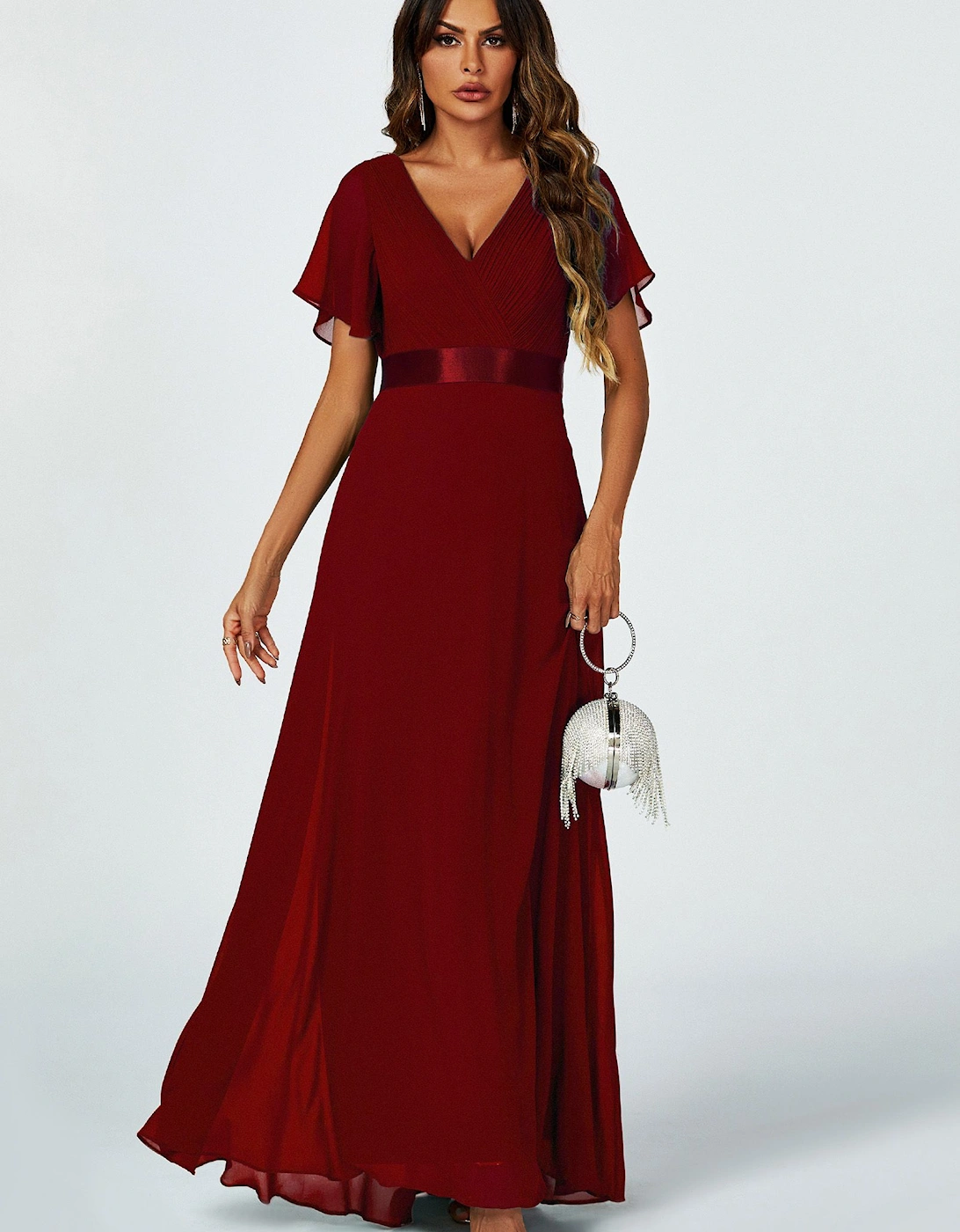 Angel Sleeves Empire Waist Bridesmaid Dress, 2 of 1