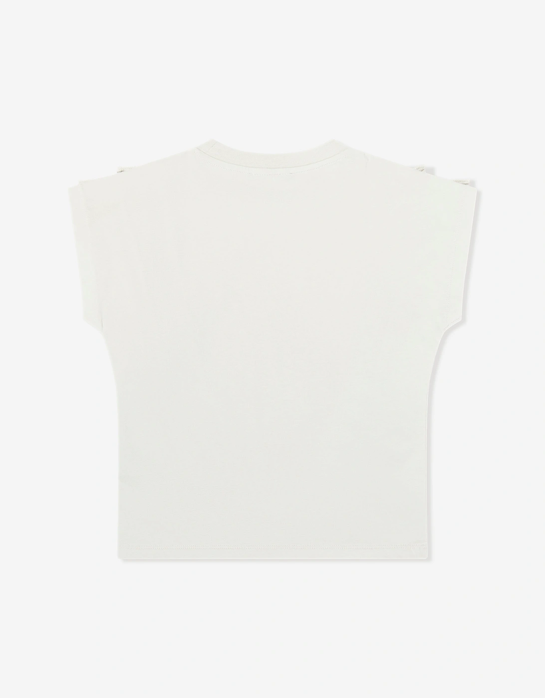 Girls Logo Ruffle Top in Beige