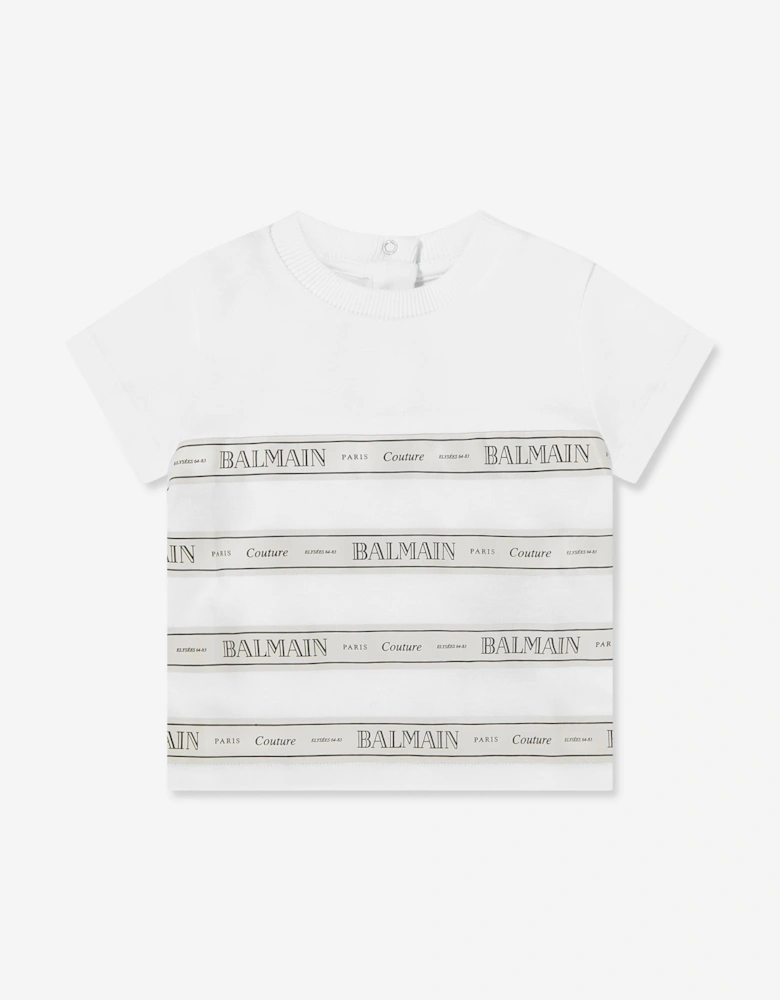 Baby Striped Logo T-Shirt in White
