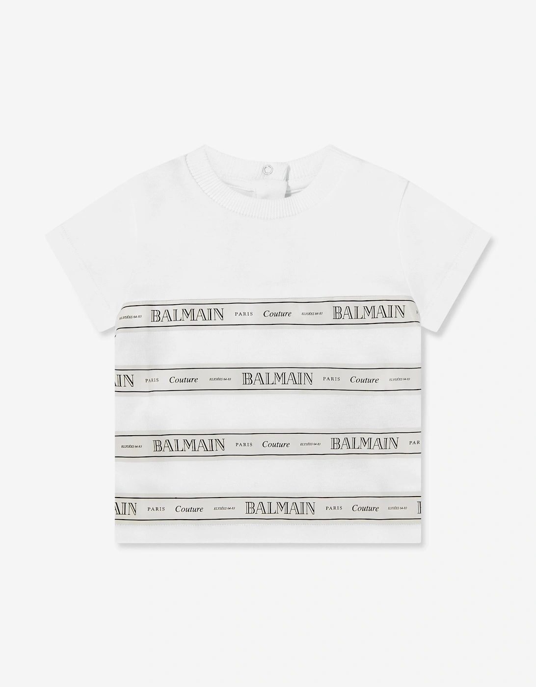 Baby Striped Logo T-Shirt in White, 5 of 4