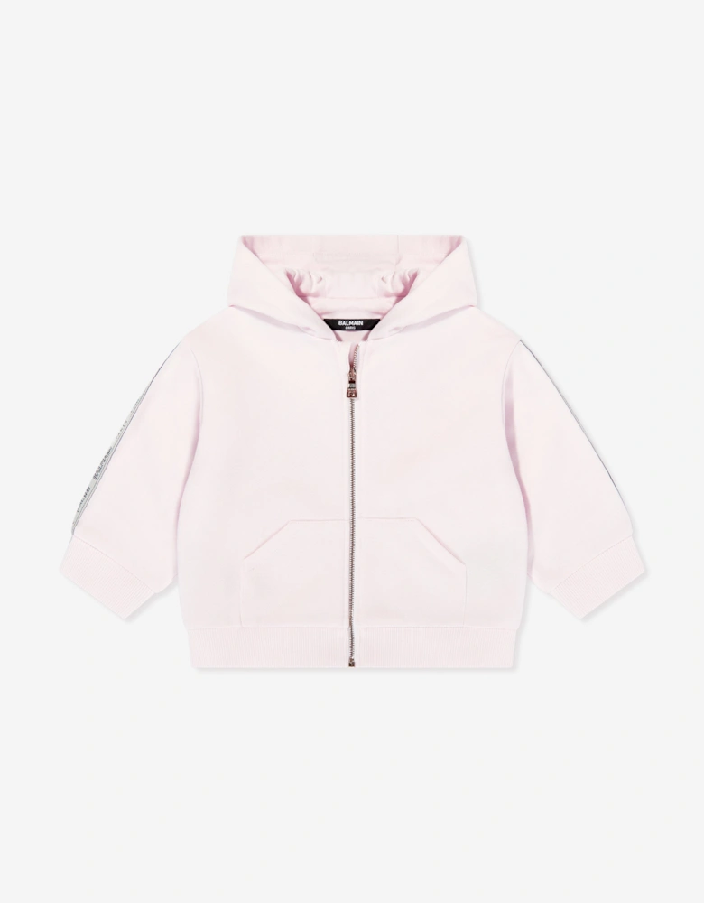 Baby Girls Logo Zip Up Top in Pink