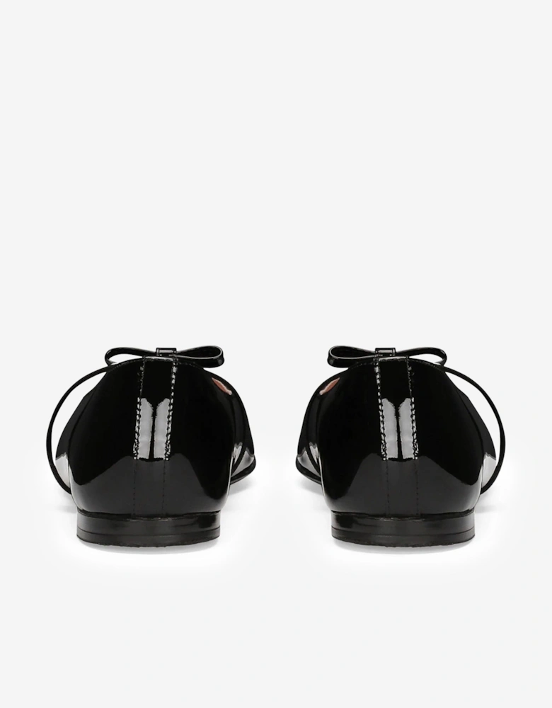 Girls Patent Leather Ballet Flats in Black