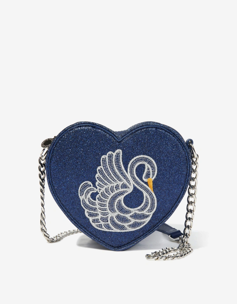Girls Swan Heart Shoulder Bag in Blue