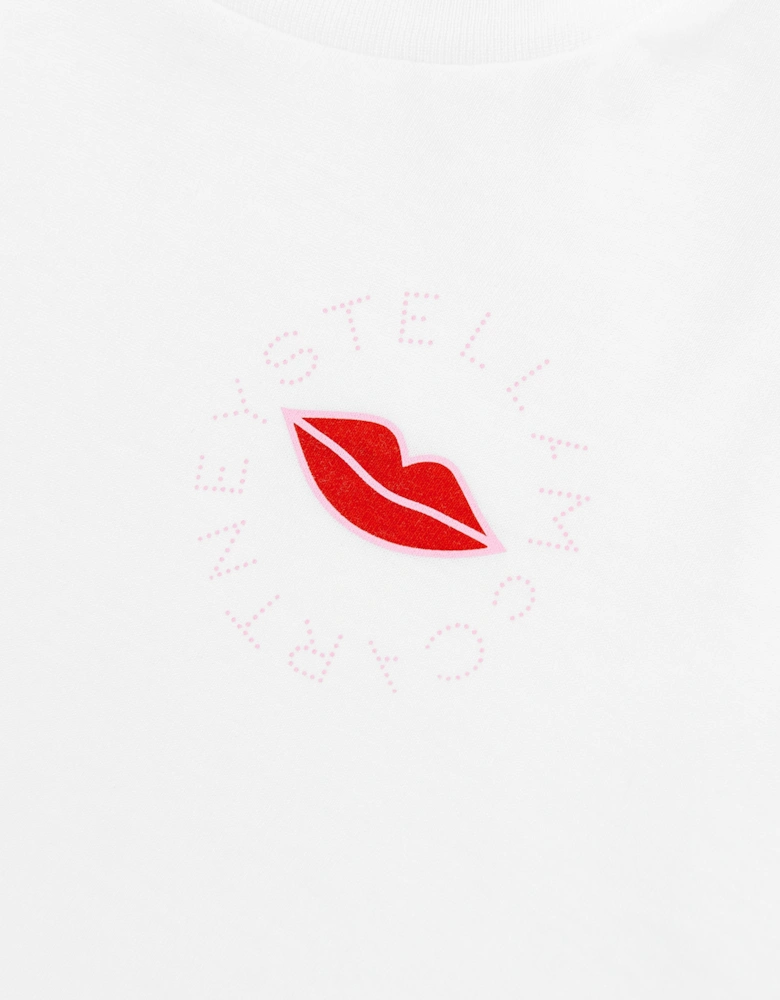 Girls Lips Logo T-Shirt in White