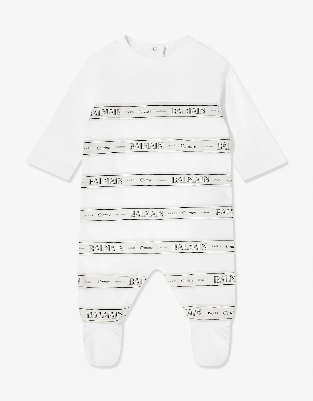 Baby Striped Logo Babygrow in White, 5 of 4